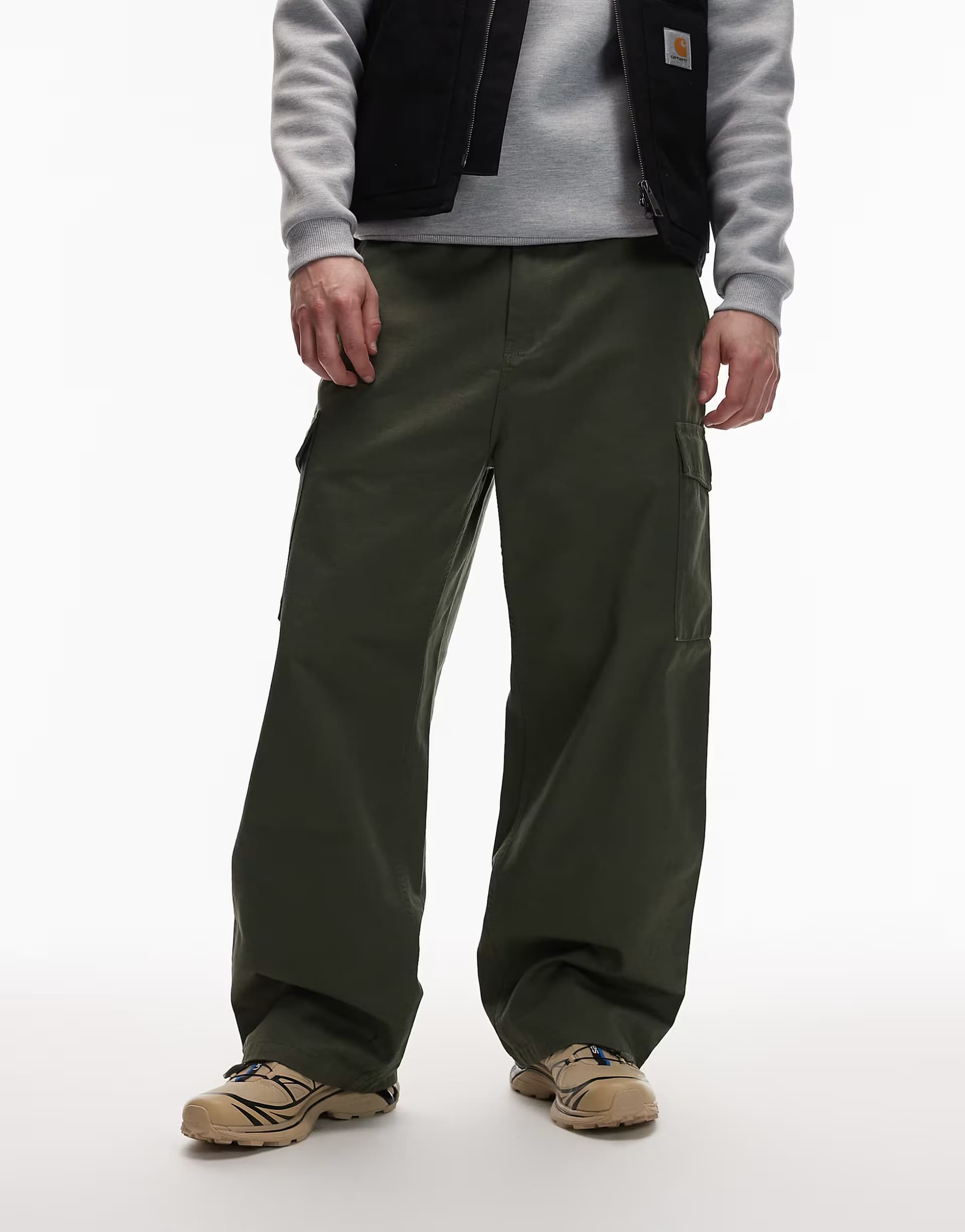 ASOS Carhartt WIP brady straight fit cargo trousers in green