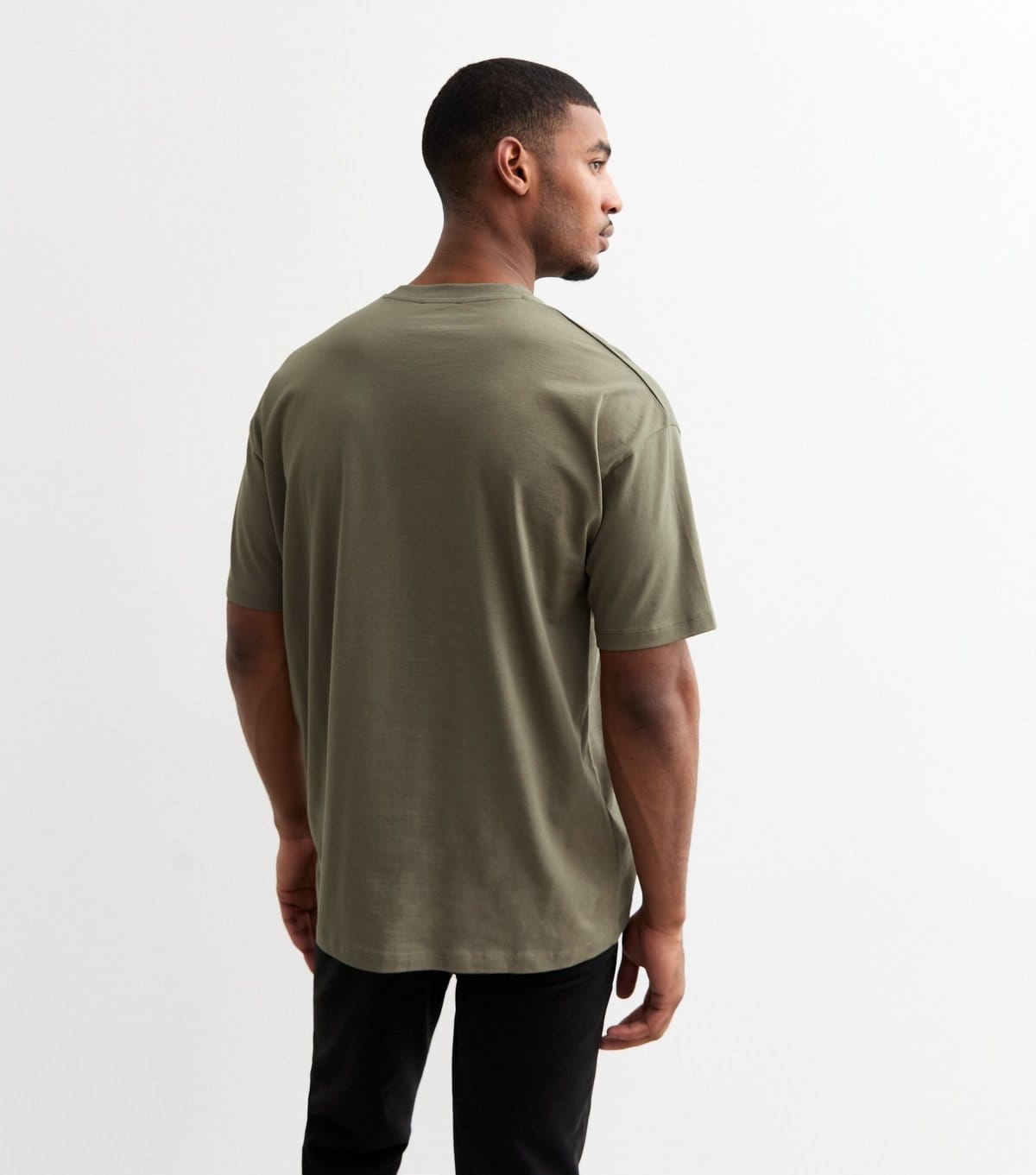 New Look Men's Brown Oversized Embroidered T-Shirt New Look - 4