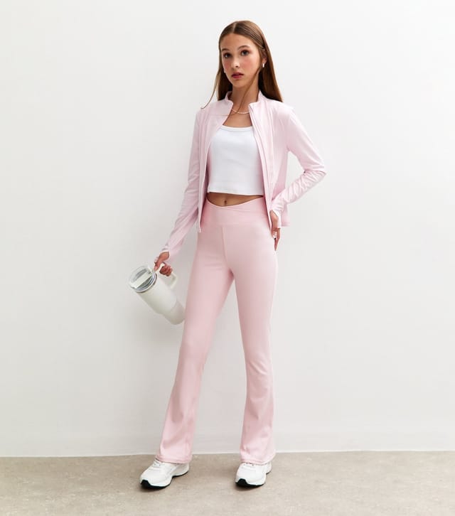 New Look Girls' Light Pink Flared Athleisure Leggings New Look - 3