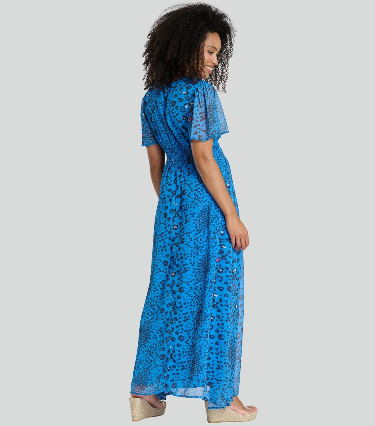 South Beach Women's Blue Leopard Print Chiffon Maxi Dress South Beach New Look - 4