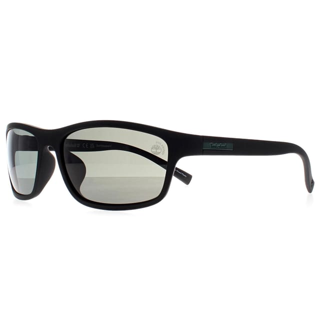 Timberland Timberland Men's Wrap Matte Black Green Polarized TB9237 Sunglasses - 2