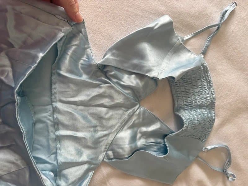 Bershka Gorgeous powder blue satin mini dress
