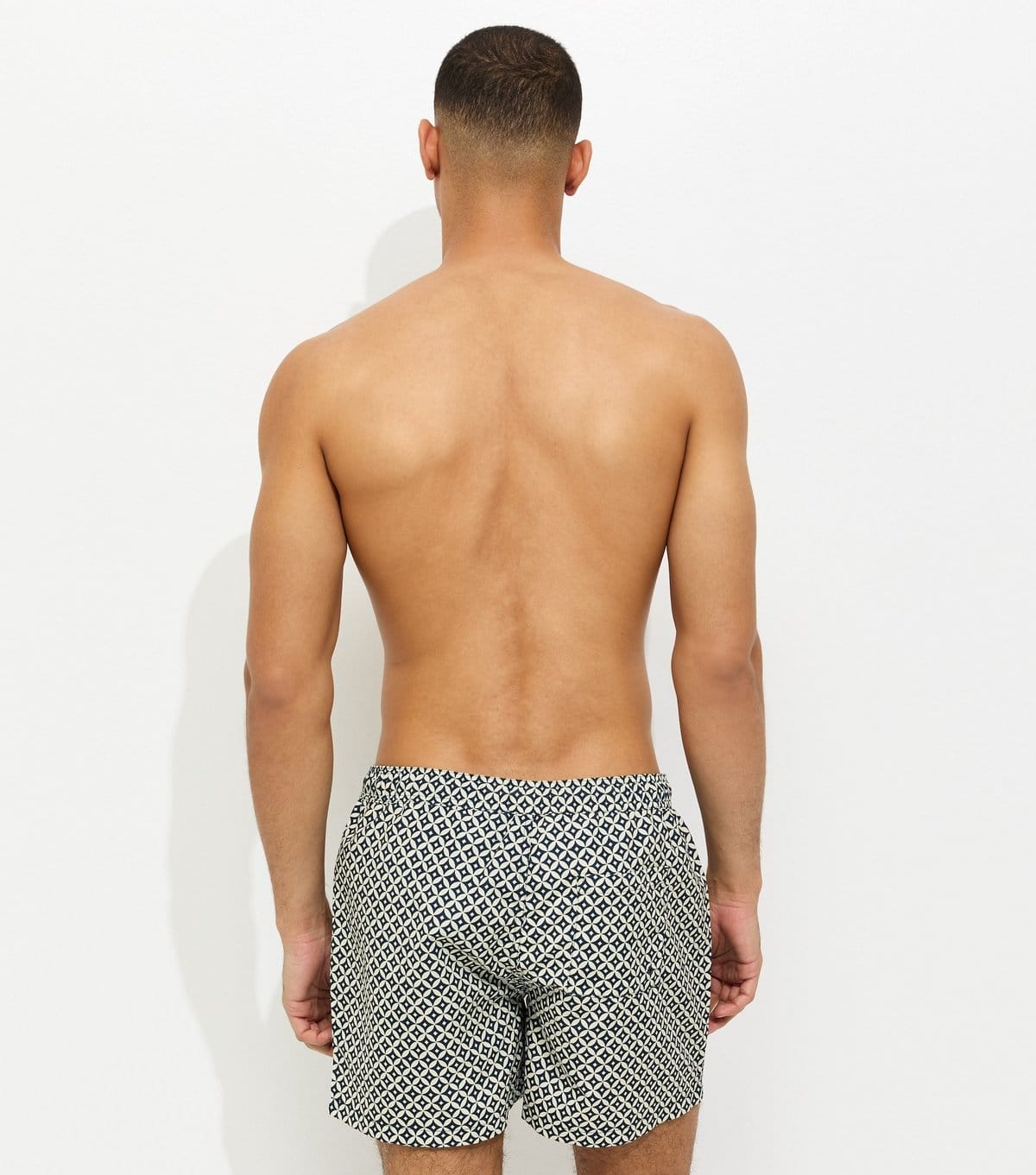 New Look Men's Blue Regular Diamond Tile Print Swim Shorts New Look - 4