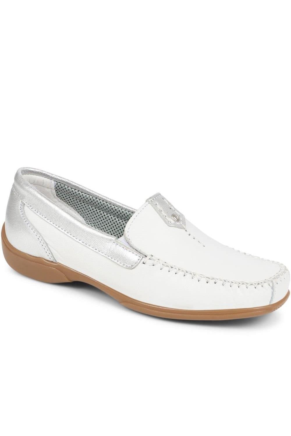 Pavers Pavers Women's Leather Moccasins in White