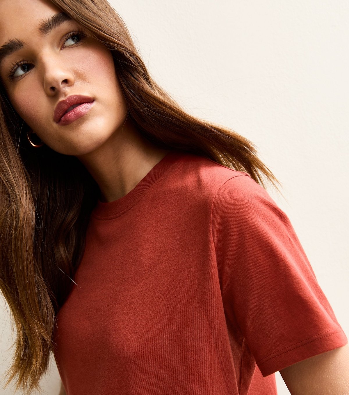 New Look Women's Red Cotton Crew Neck T-Shirt New Look - 2