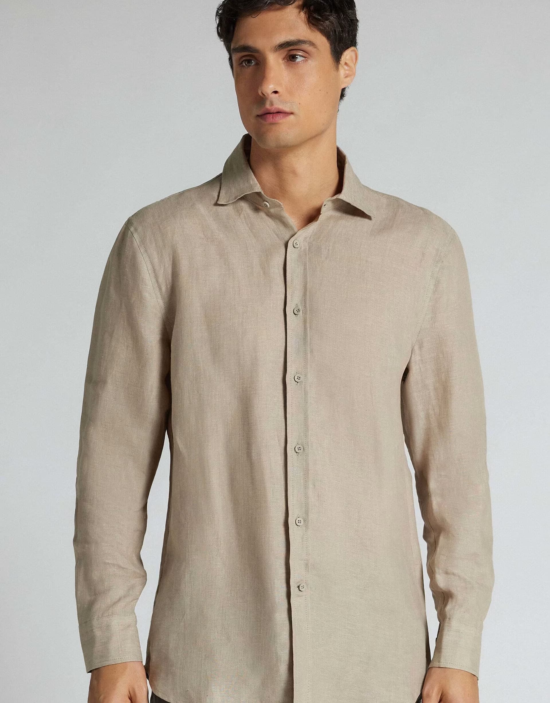 ASOS Intimissimi 100% linen shirt in light brown