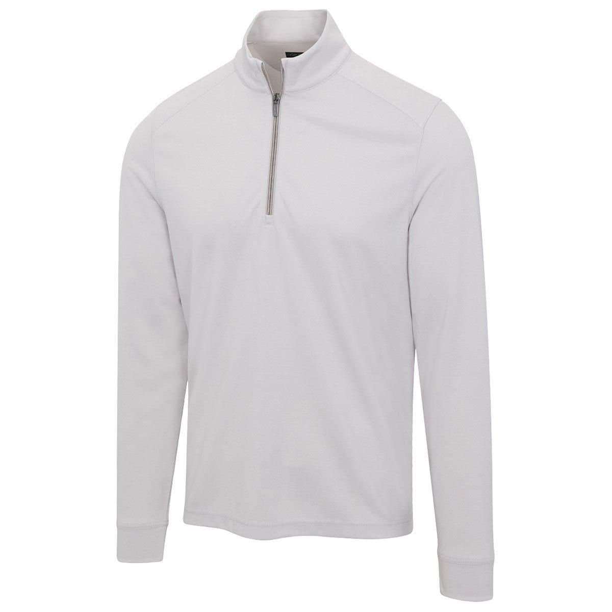 Greg Norman Greg Norman Men's Freedom Performance Pullover Half Zip Golf Mid Layer in Light Grey