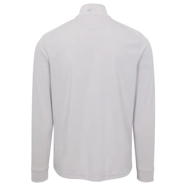 Greg Norman Greg Norman Men's Freedom Performance Pullover Half Zip Golf Mid Layer in Light Grey - 2