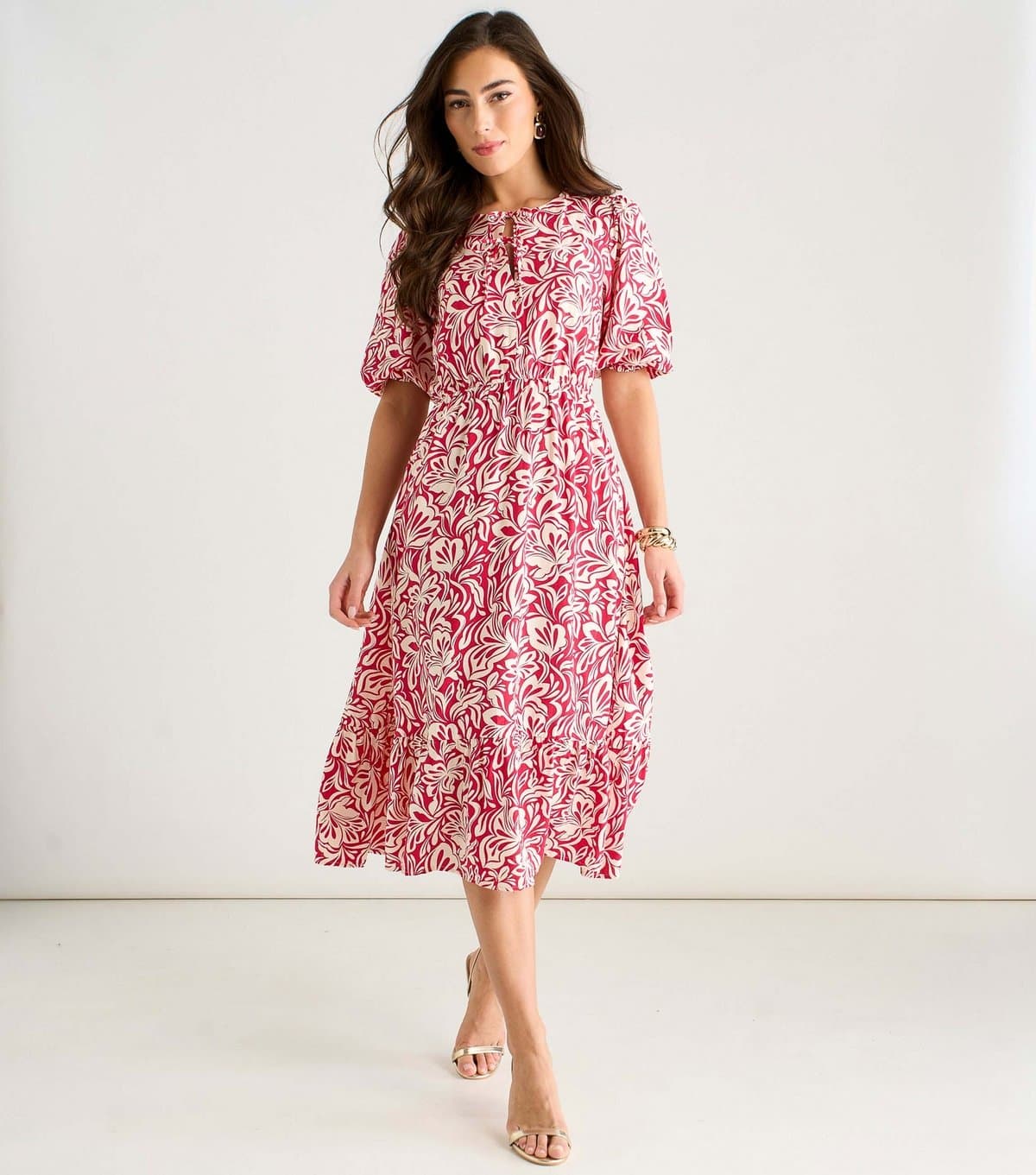 Gini London Women's Red Paisley Print Midi Dress Gini London New Look