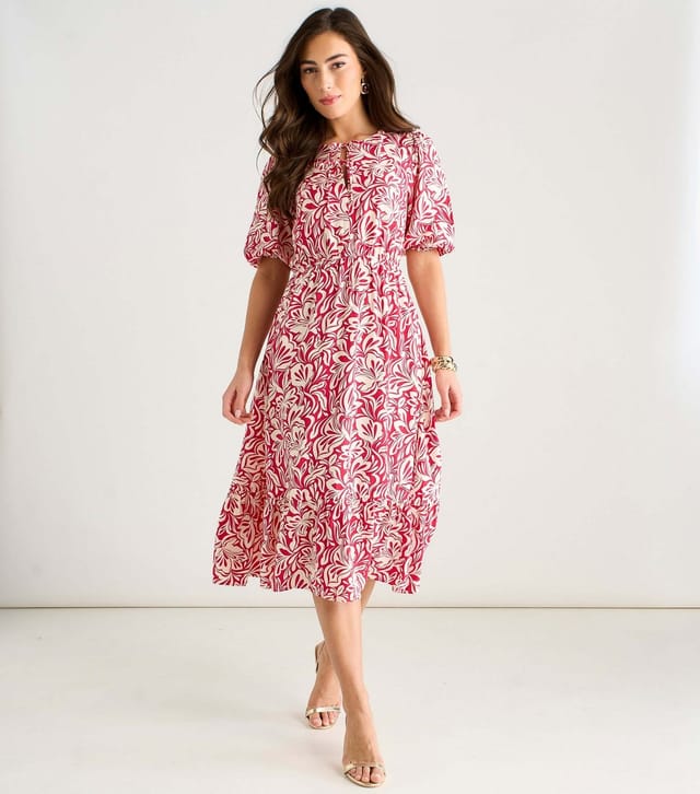 Gini London Women's Red Paisley Print Midi Dress Gini London New Look - 2