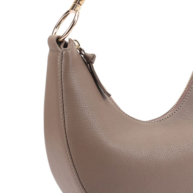 Sosandar SOSANDAR Women's Hudson Leather Shoulder Bag in Taupe - 3