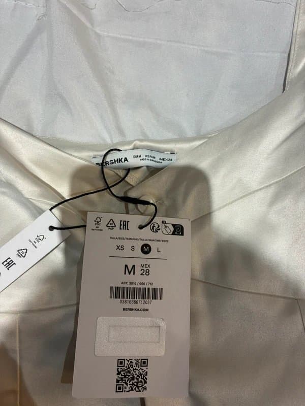 Bershka White satin top