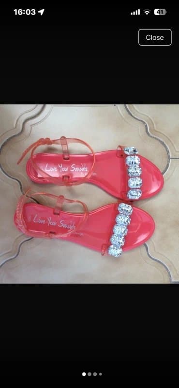George at ASDA Brand new without tag coral bright jewelled jelly sandals 5