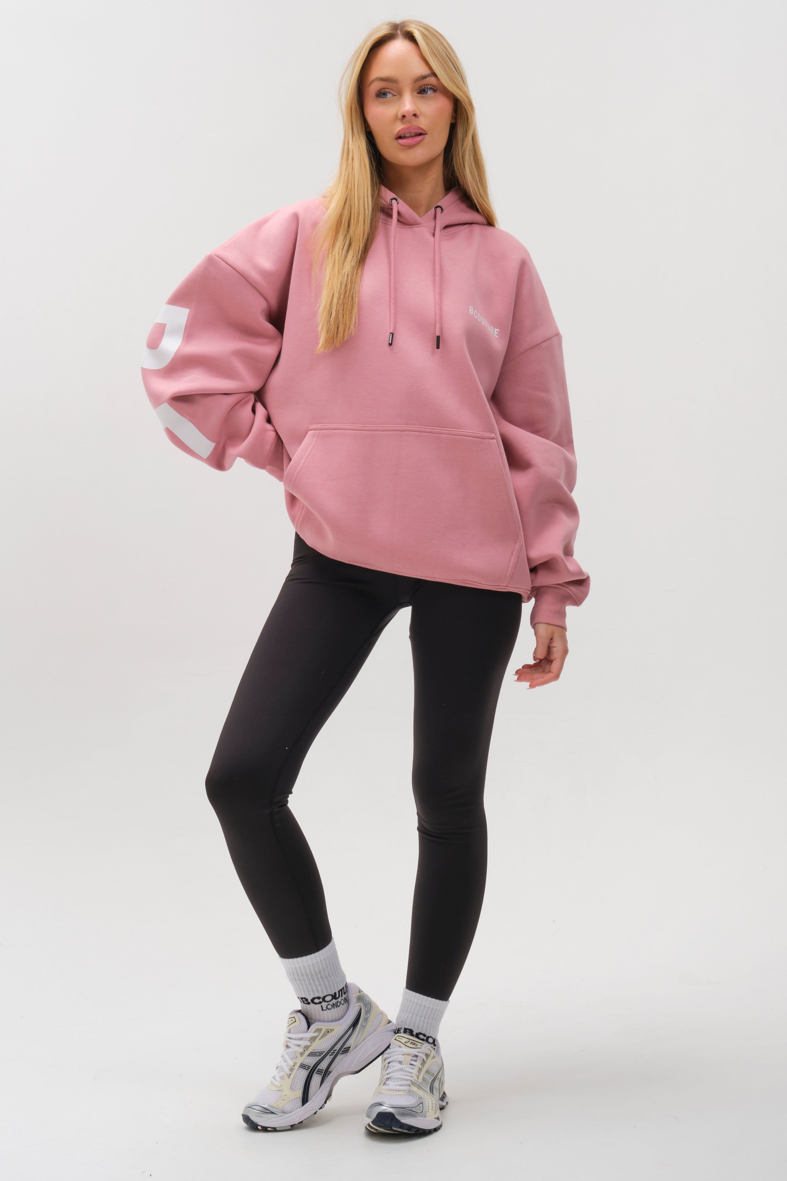 BCouture BCouture Women's Leggings & Oversized Hoodie Set in Pink - 2