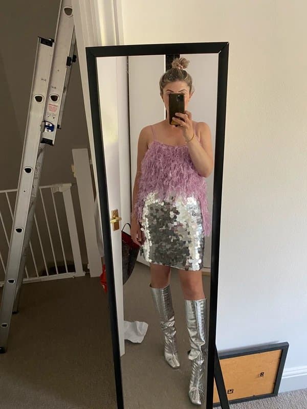 ASOS Pink feather style ASOS body suit
