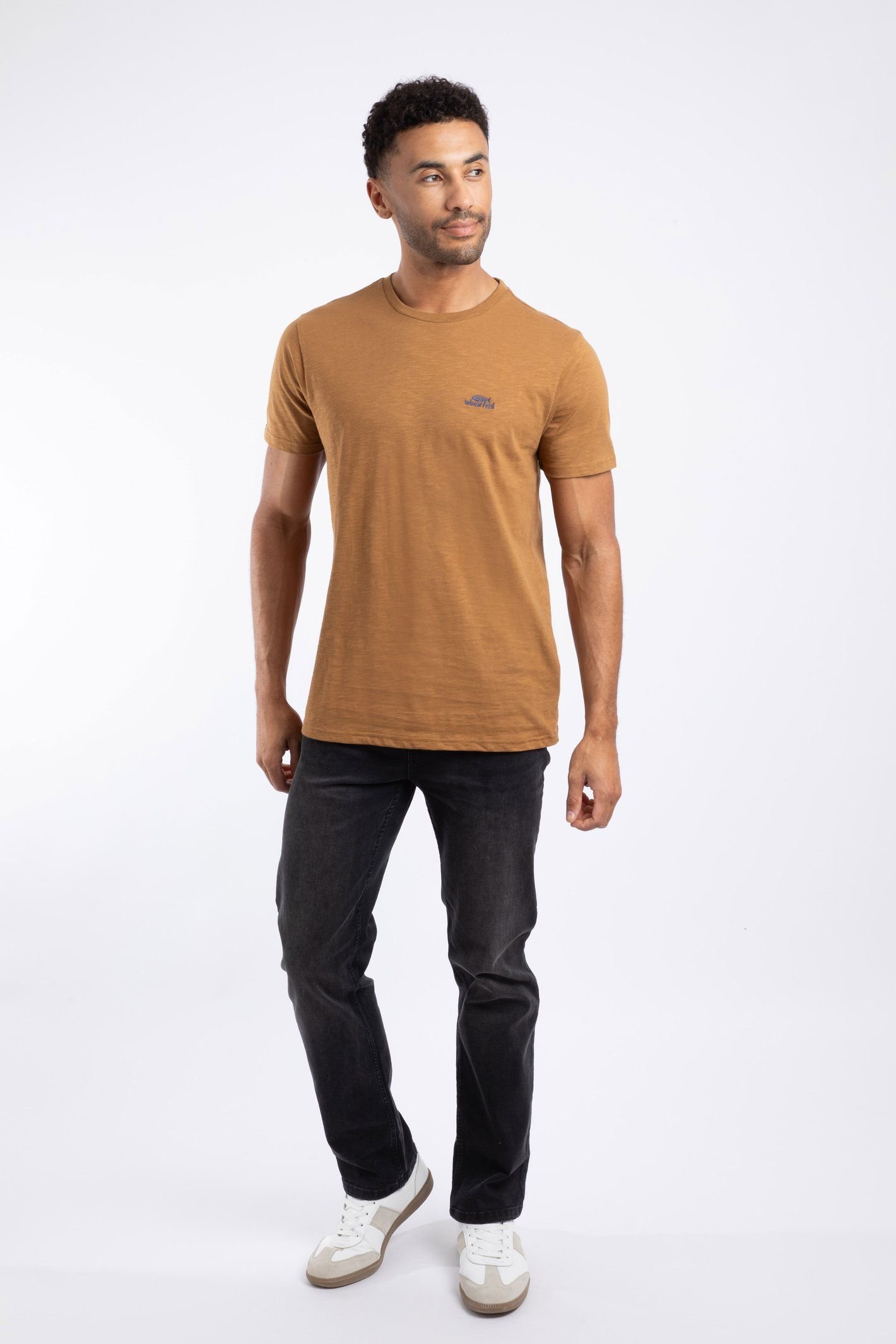 Weird Fish Weird Fish Men's Fished Branded T-Shirt in Brown - 4