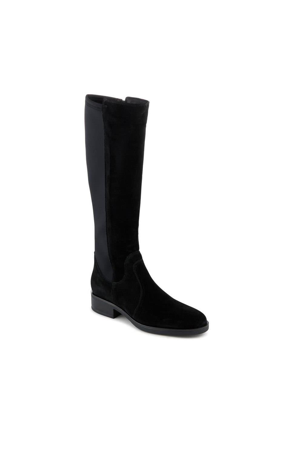 Jones Bootmaker Jones Bootmaker Women's Ellisia Leather Stretch-Fit Long Boots in Black