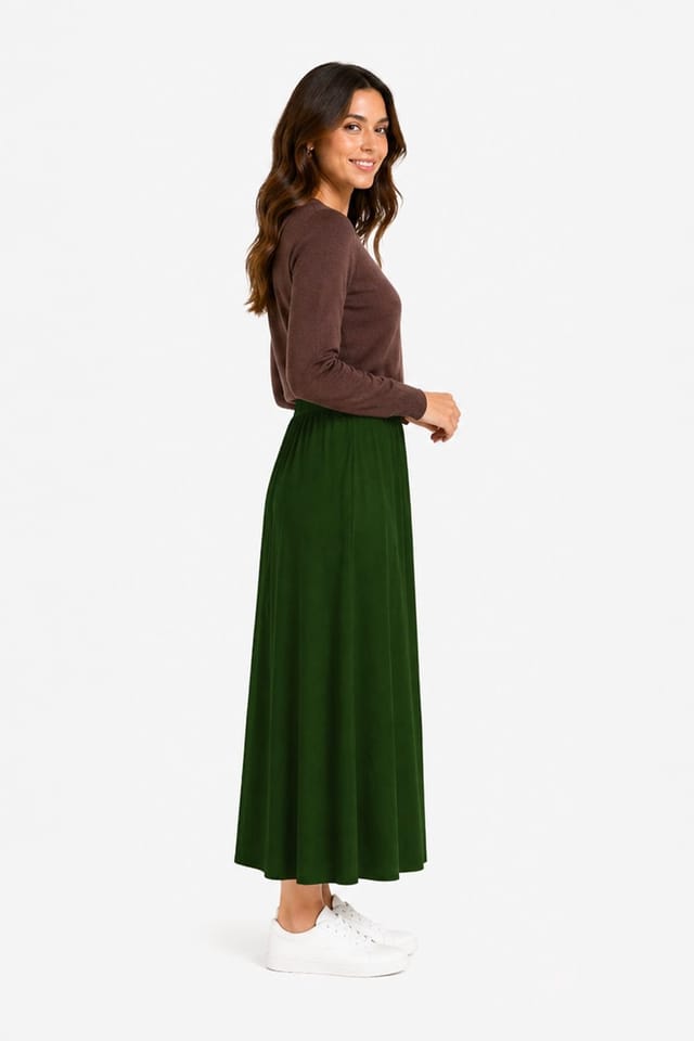 Kettlewell Kettlewell Women's Selena Satin Skirt in Bottle Green - 3