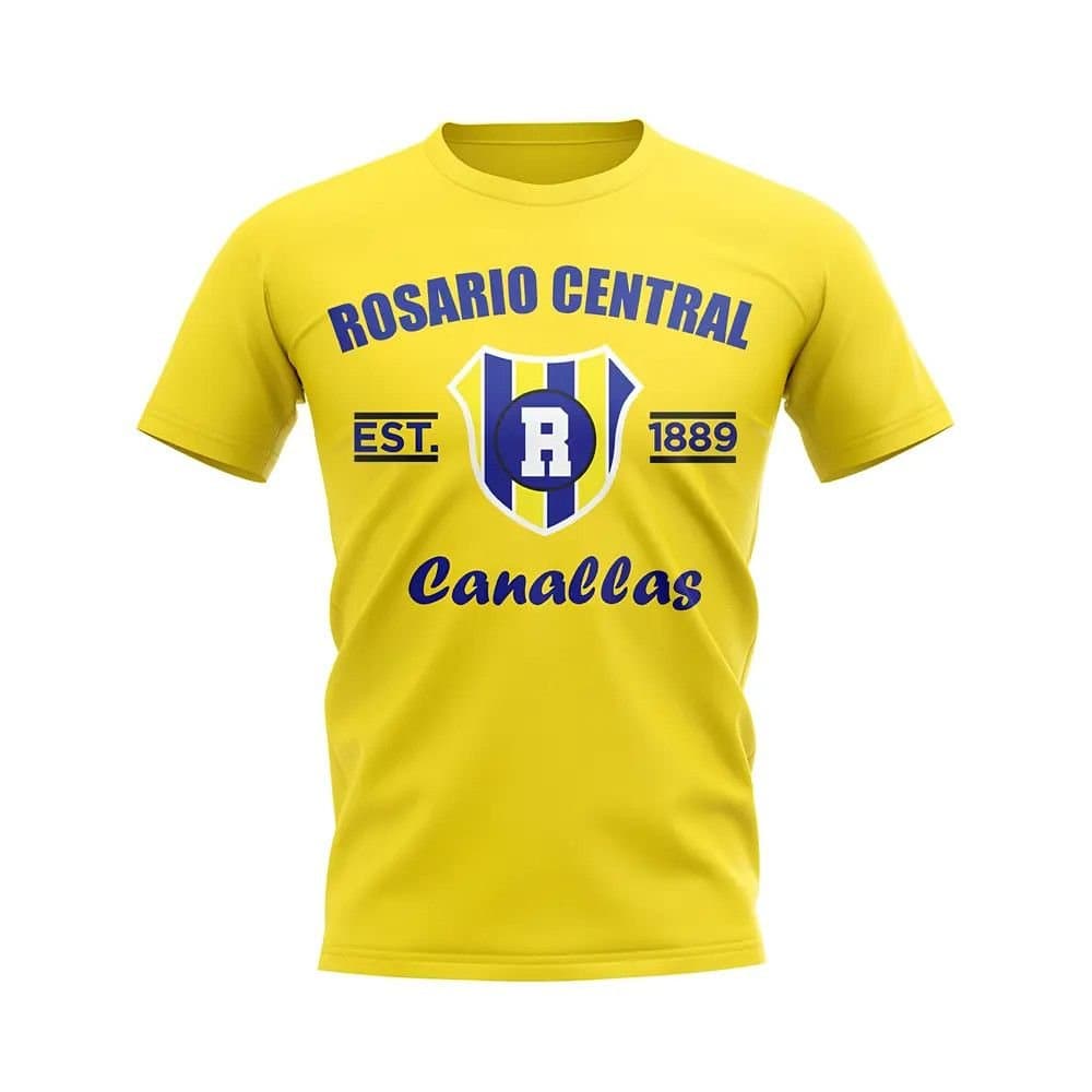 Rosario Central Rosario Central Men's Personalised Established Football T-Shirt in Yellow