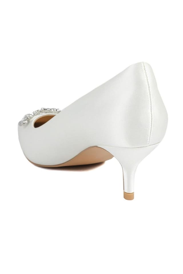 Jones Bootmaker Jones Bootmaker Women's Ysobel Jewelled Occasion Court Shoes in Ivory - 3