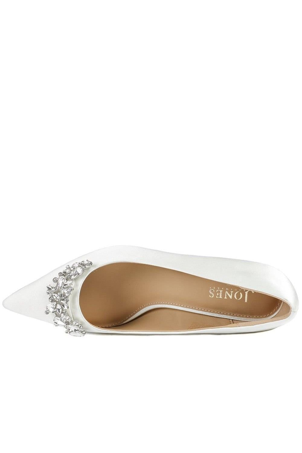Jones Bootmaker Jones Bootmaker Women's Ysobel Jewelled Occasion Court Shoes in Ivory - 4