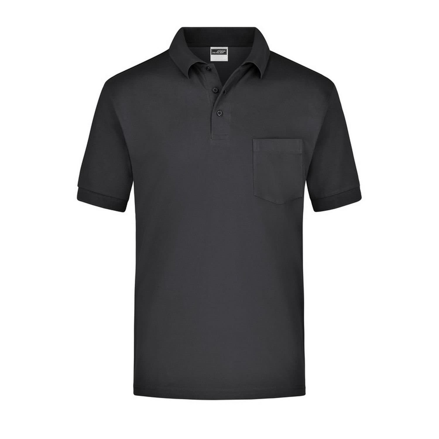 James and Nicholson James and Nicholson Men's Pique Pocket Polo Shirt in Black