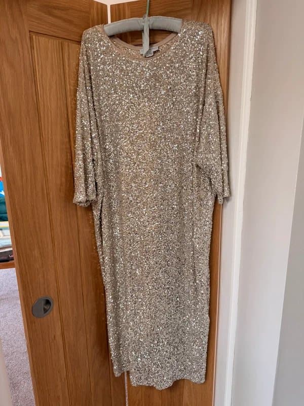 Never Fully Dressed Sequin Midi Dress –  size L/XL 16 - 22