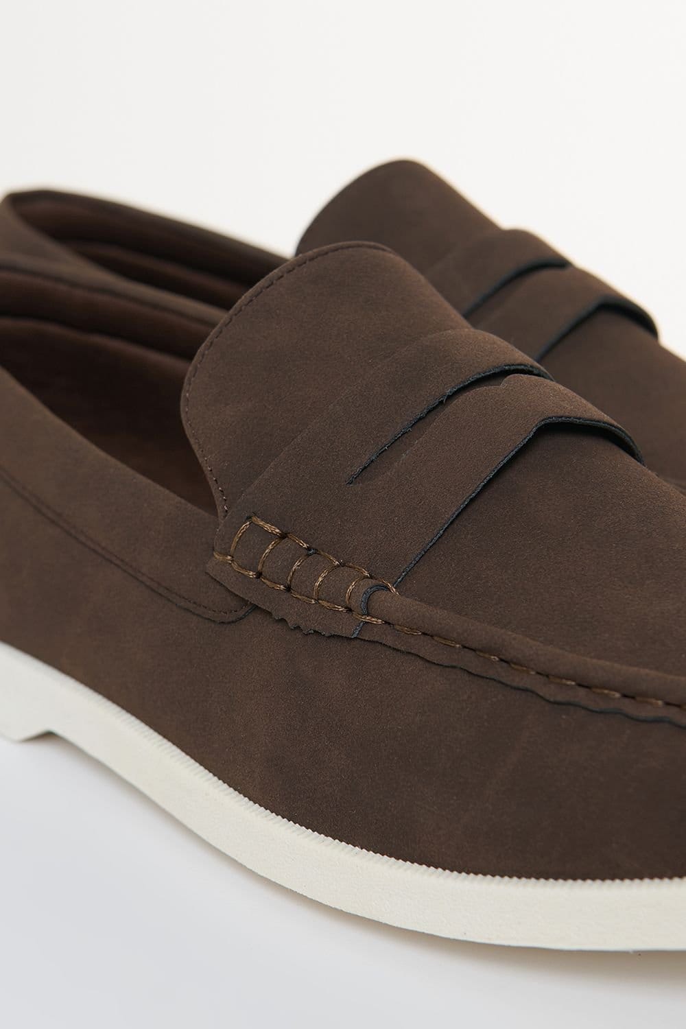 Threadbare Threadbare Men's Faux Suede Penny Loafers in Chocolate - 4
