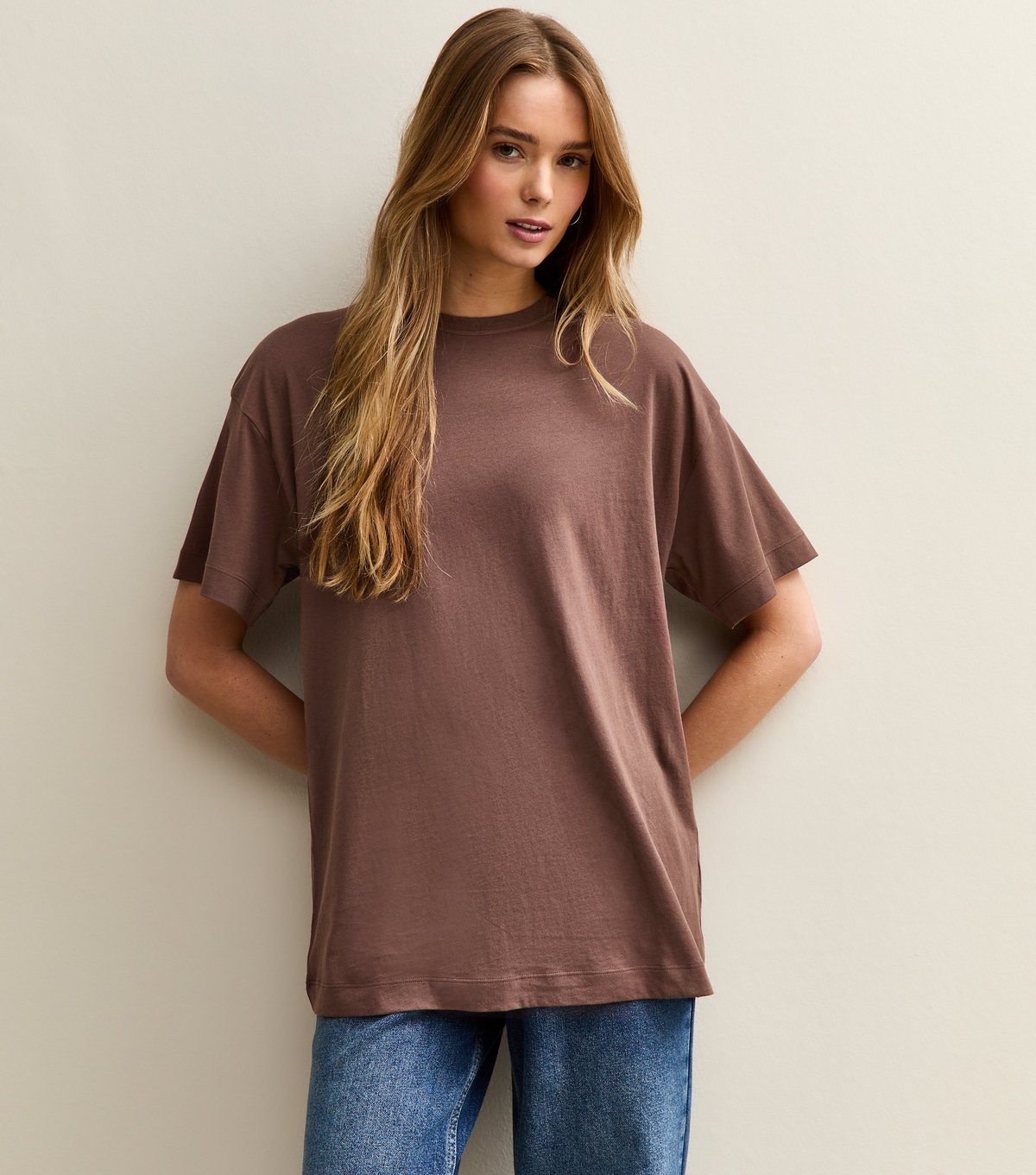 New Look Women's Dark Brown Oversized T-Shirt New Look - 3