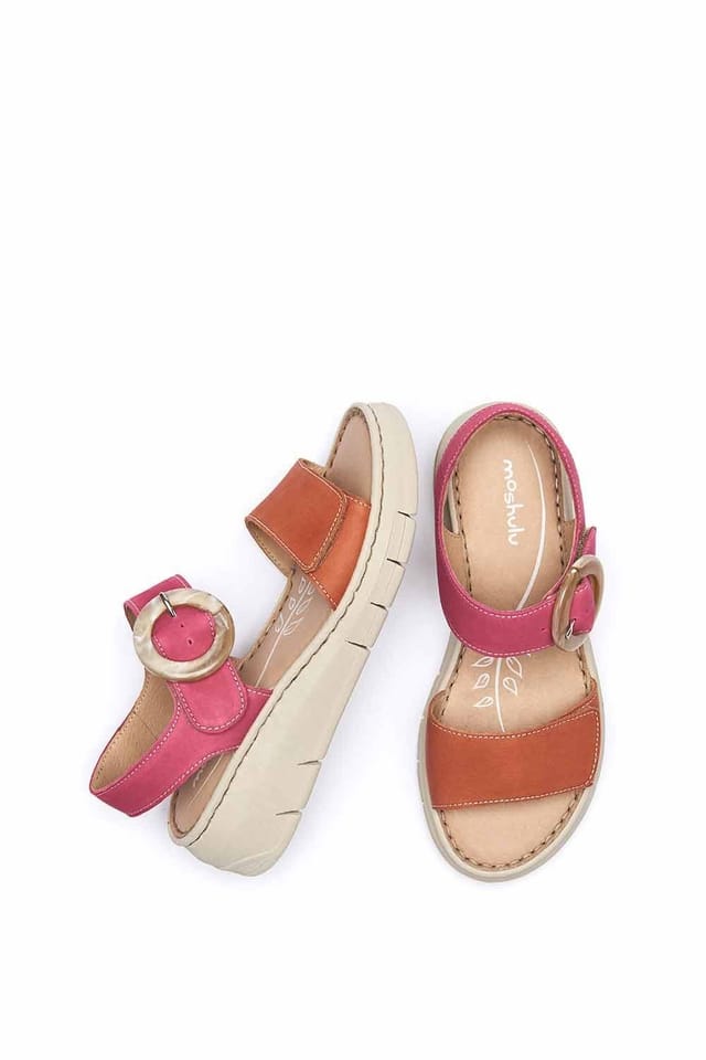 Moshulu Moshulu Women's Jolla' Strappy Low-Wedge Sandals in Fuchsia - 2