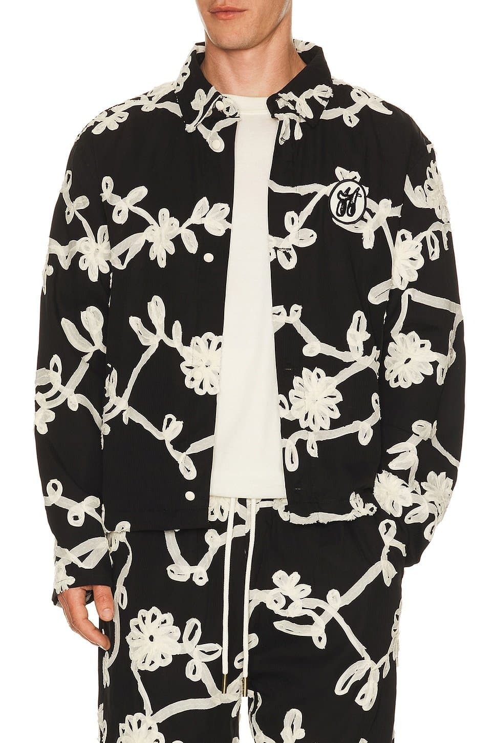 revolve Floral Ribbon Button Up