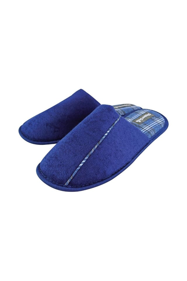 Slipper Snob Slipper Snob Men's Slip On Style Wide Back Mule Slippers in Navy - 2
