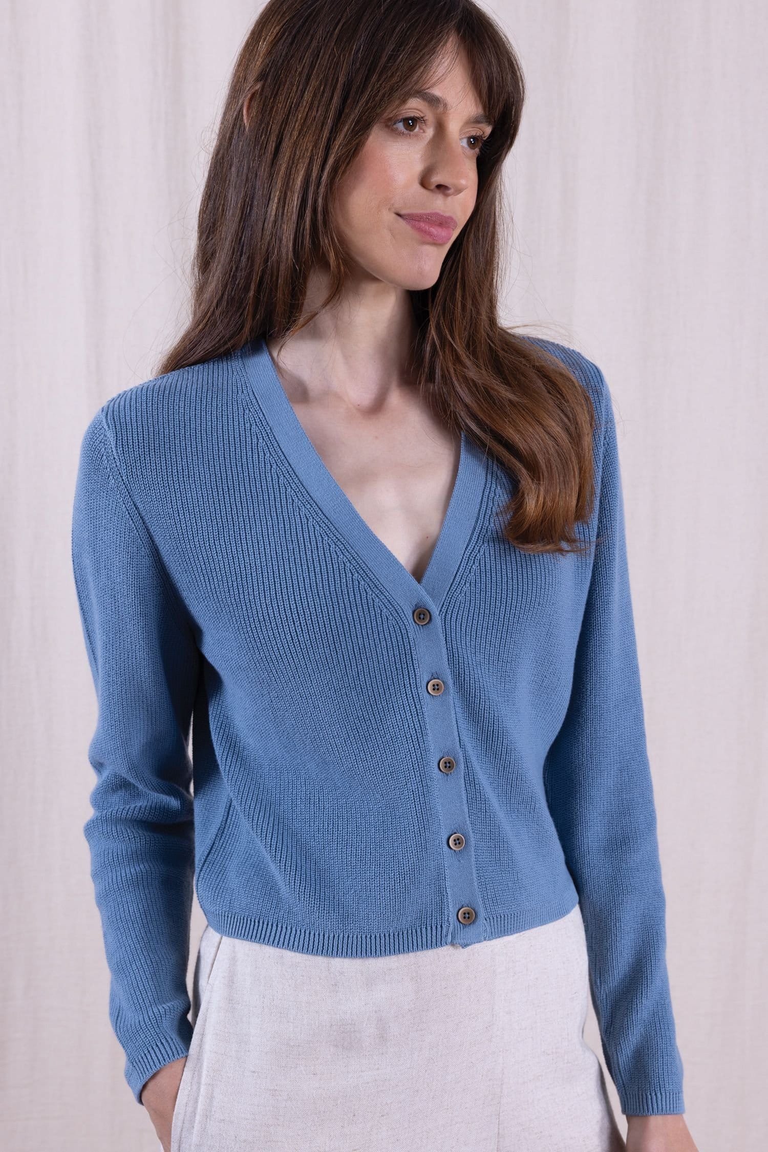 Nomads Clothing Nomads Clothing Women's Cotton Cropped Cardi in Light Blue - 4