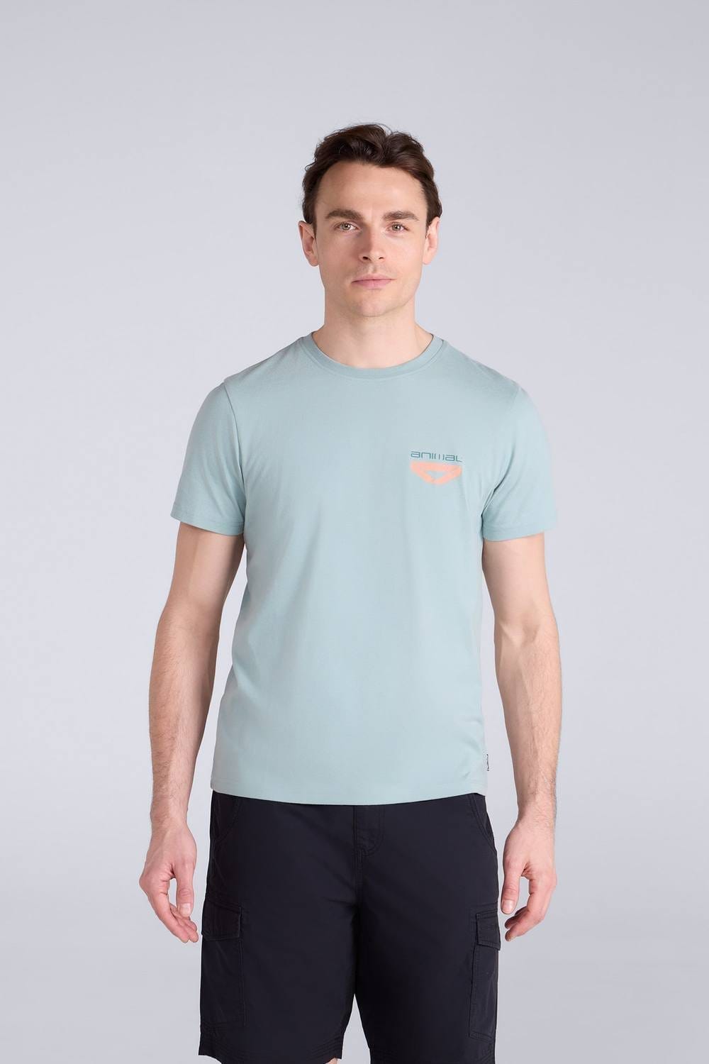 Animal Animal Men's 'Jacob' Short Sleeve Relaxed Fit Lightweight Casual Cotton T-Shirt in Bright Blue - 1