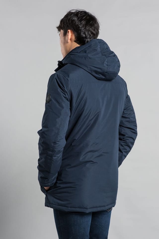 Tokyo Laundry Tokyo Laundry Men's Hooded Padded Jacket with Microfleece Lining in Navy - 2