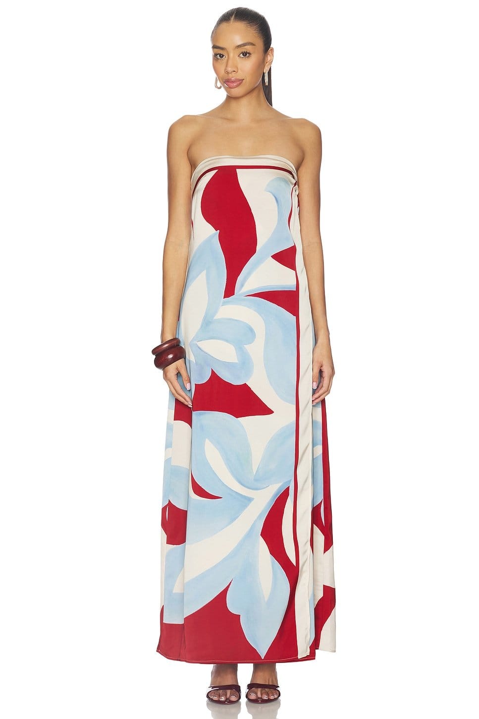 Revolve Amoree Red Strapless Maxi Dress