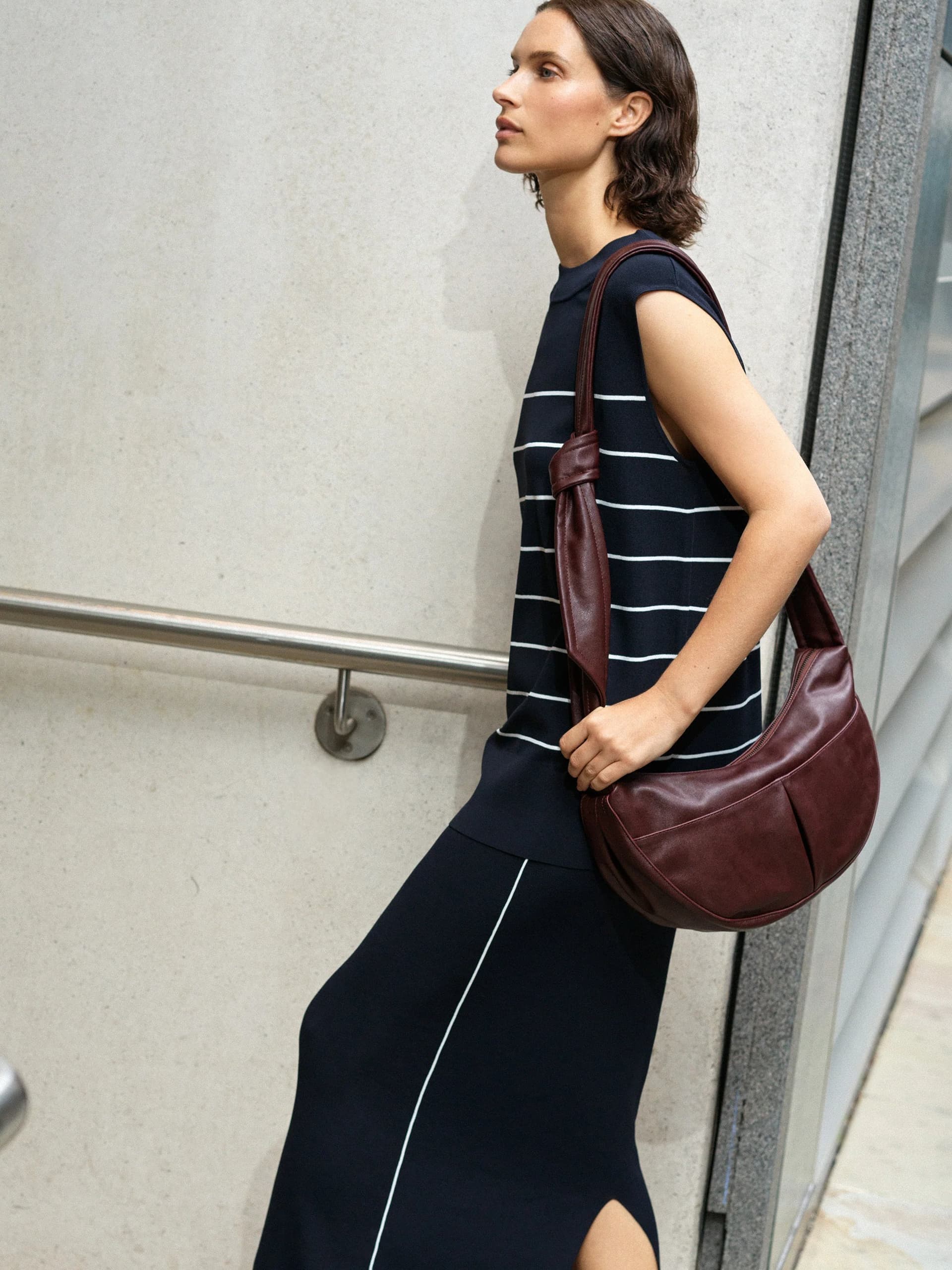 French Connection Ottie Striped Vest Navy White