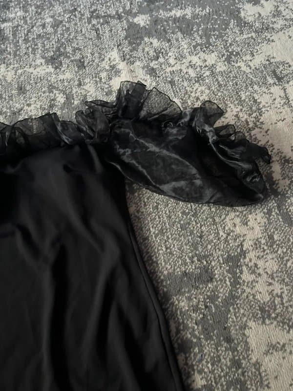 ASOS Black chiffon frill sleeve dress from asos size 14