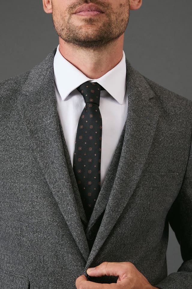 Burton Burton Men's Black Foulard Tie - 2
