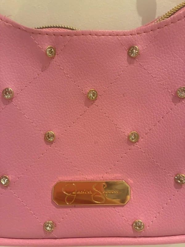 Jessica Simpson Pink Jessica Simpson Quilted Rhinestone Shoulder Bag Y2K
