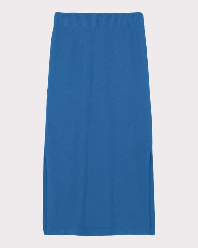 Kettlewell Kettlewell Women's Josie Merino Knitted Midi Skirt in Cobalt - 2