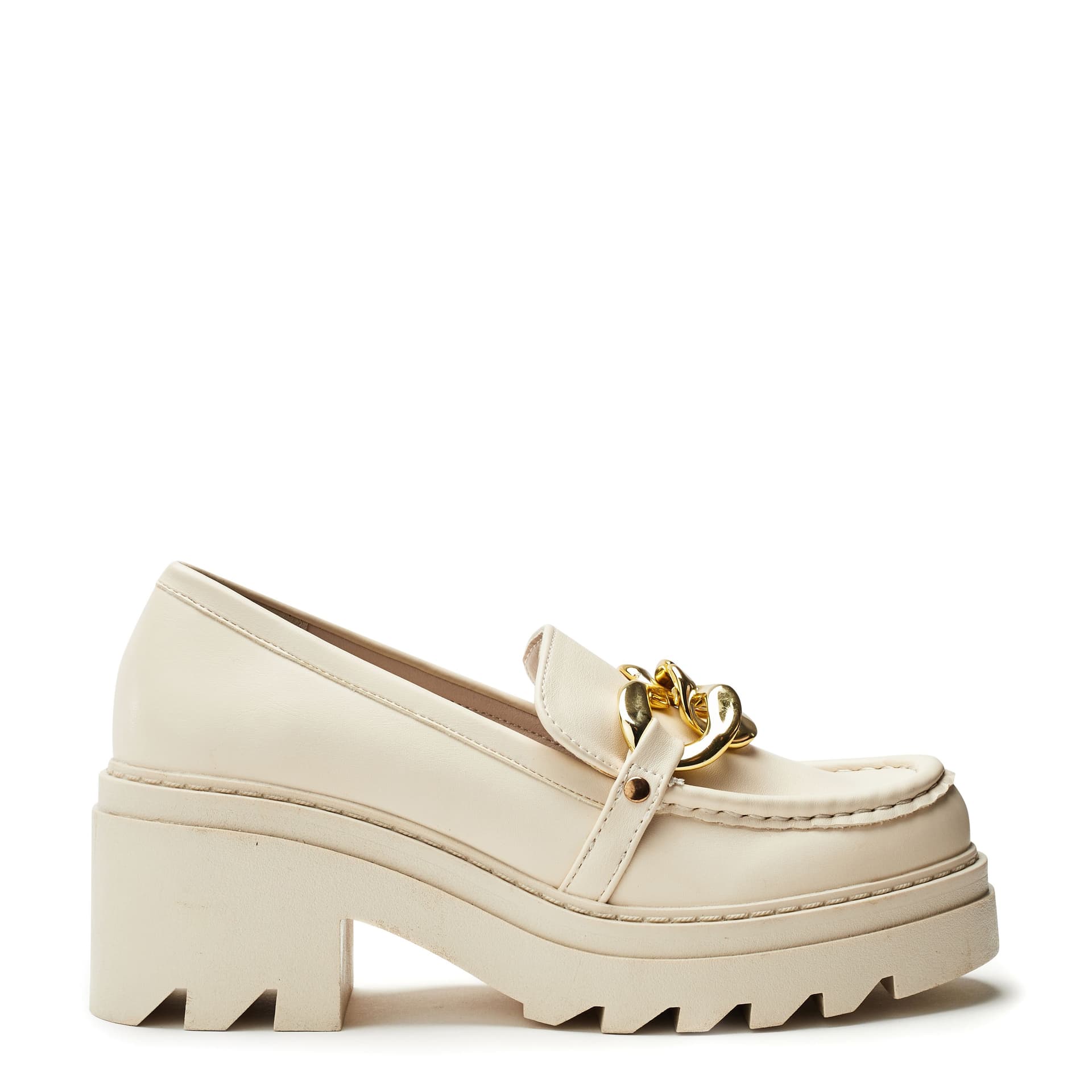 b.soleful b.soleful Beige Leather Loafer Shoes