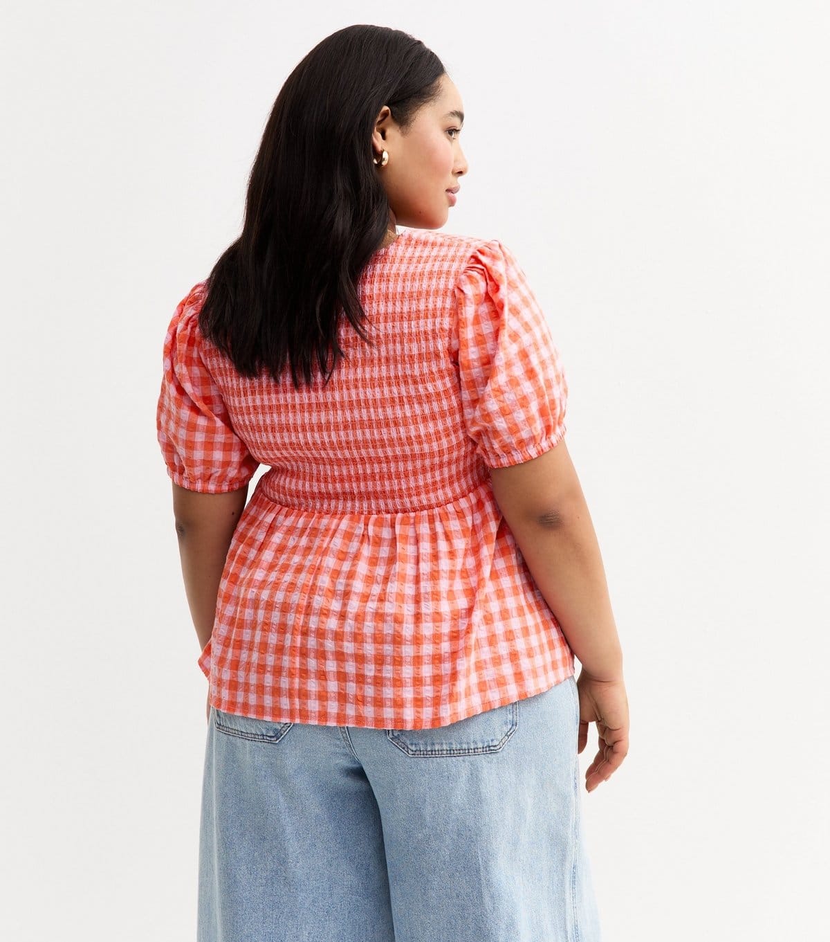 New Look Women's Plus Size Red Gingham Tie Detail Top Curves New Look - 4