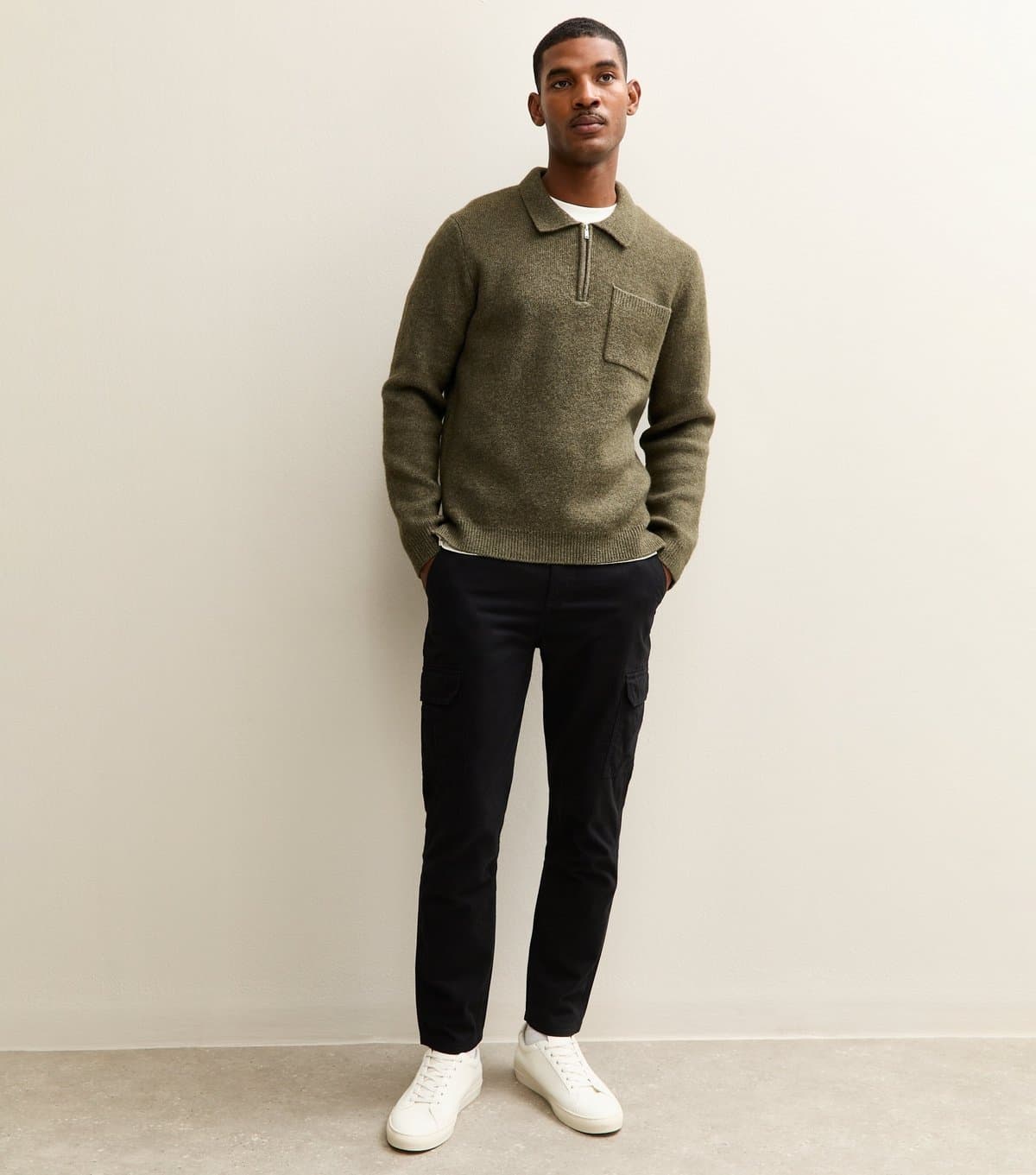 New Look Men's Black Slim Cargo Trousers New Look