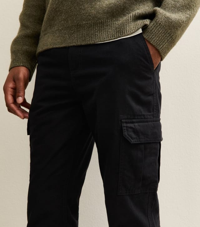 New Look Men's Black Slim Cargo Trousers New Look - 2