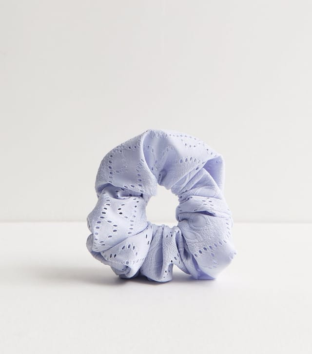 New Look Light Blue Broderie Anglaise Oversized Scrunchie New Look - 2