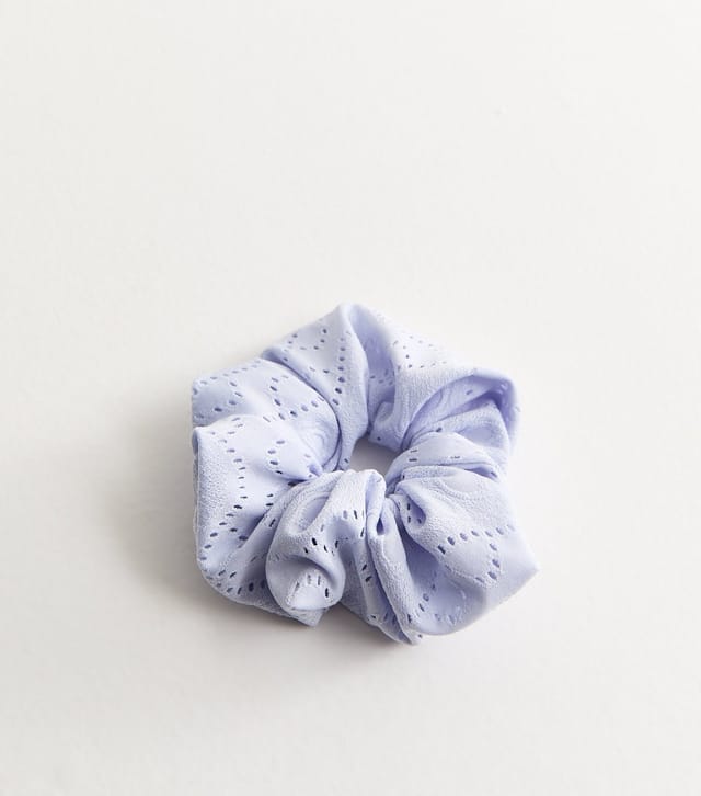 New Look Light Blue Broderie Anglaise Oversized Scrunchie New Look - 3