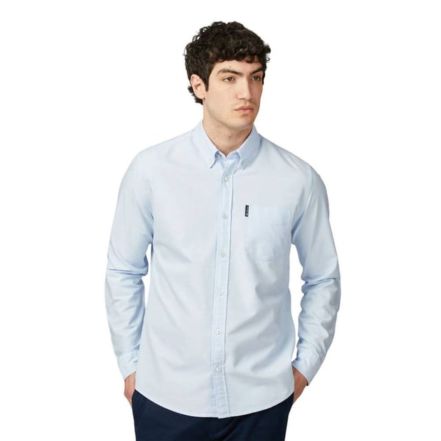 Ben Sherman Ben Sherman Men's Signature Oxford Long-Sleeved Shirt in Baby Blue - 3