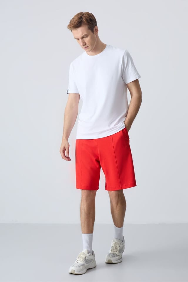 Tommy Life Tommy Life Men's Cotton-blend Sweat Shorts in Red - 3