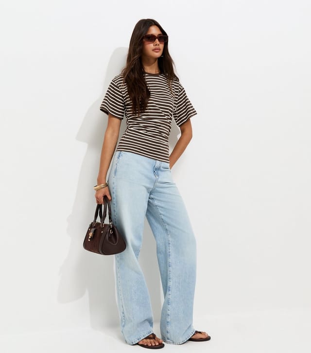 New Look Women's Cream and Dark Brown Striped Corset Top New Look - 3